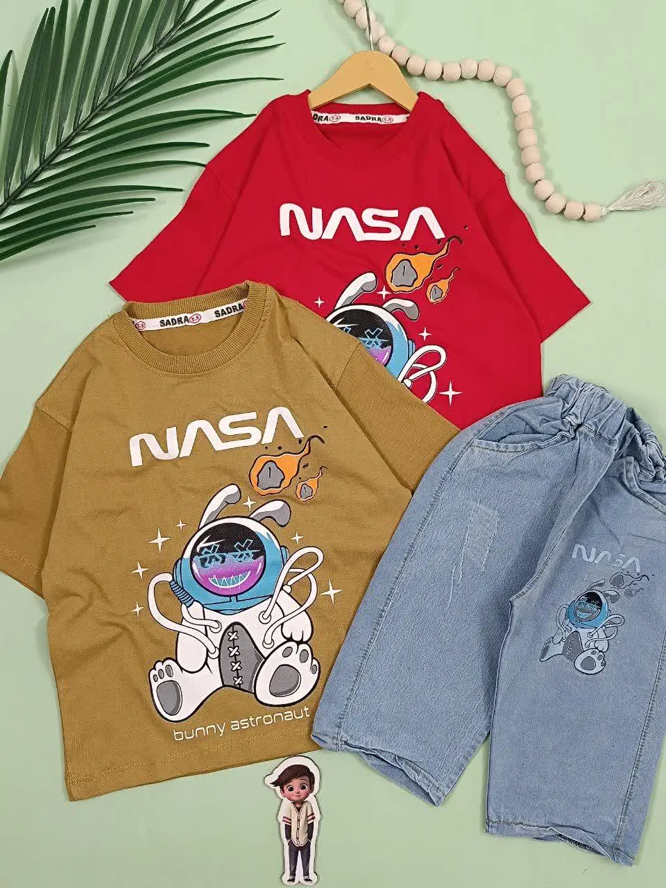 تیشرت و شلوارک bunny astronaut 
