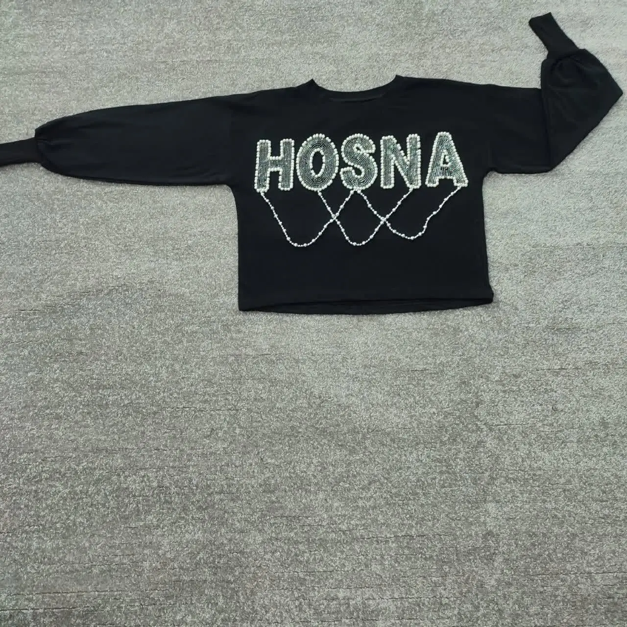 👚کراپ آستین بلند پنبه سوپر مرواریدی ساماندا
