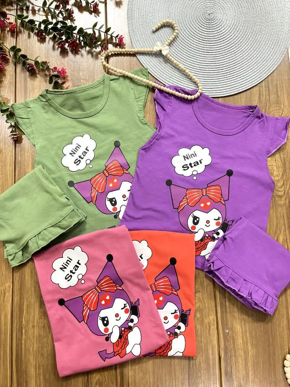 تیشرت شلوارک دخترانه کرومی 
