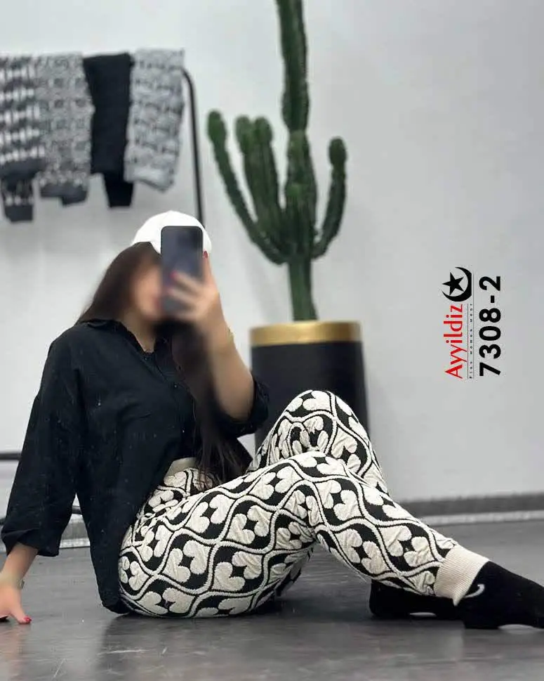 ✅شلوار لگ بافت سایز بزرگ