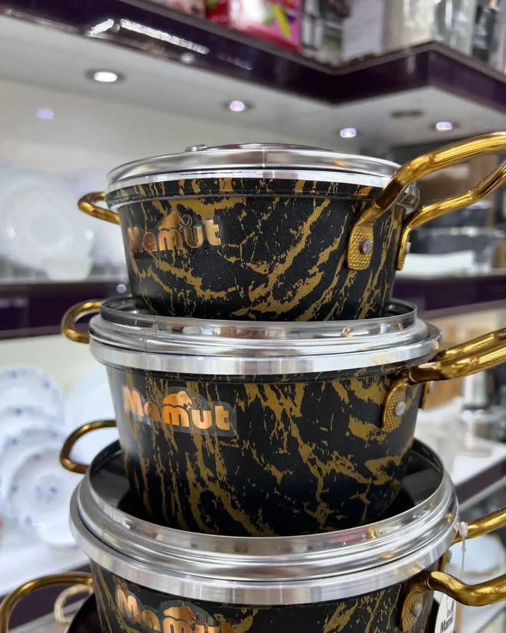 سرویس قابلمه ۱۹ پارچه دو رو گرانیت 
