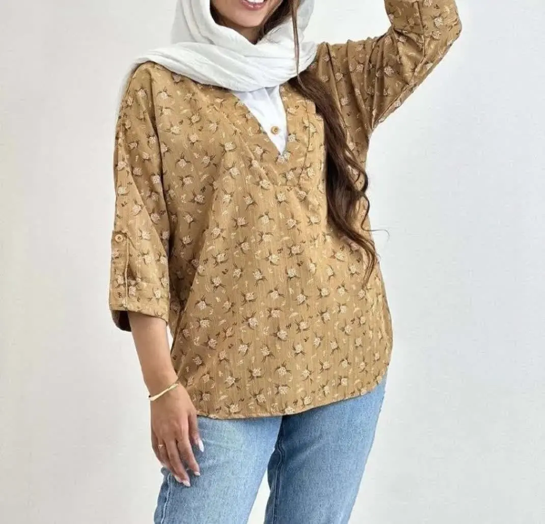 شومیز جلو بسته گل گچی