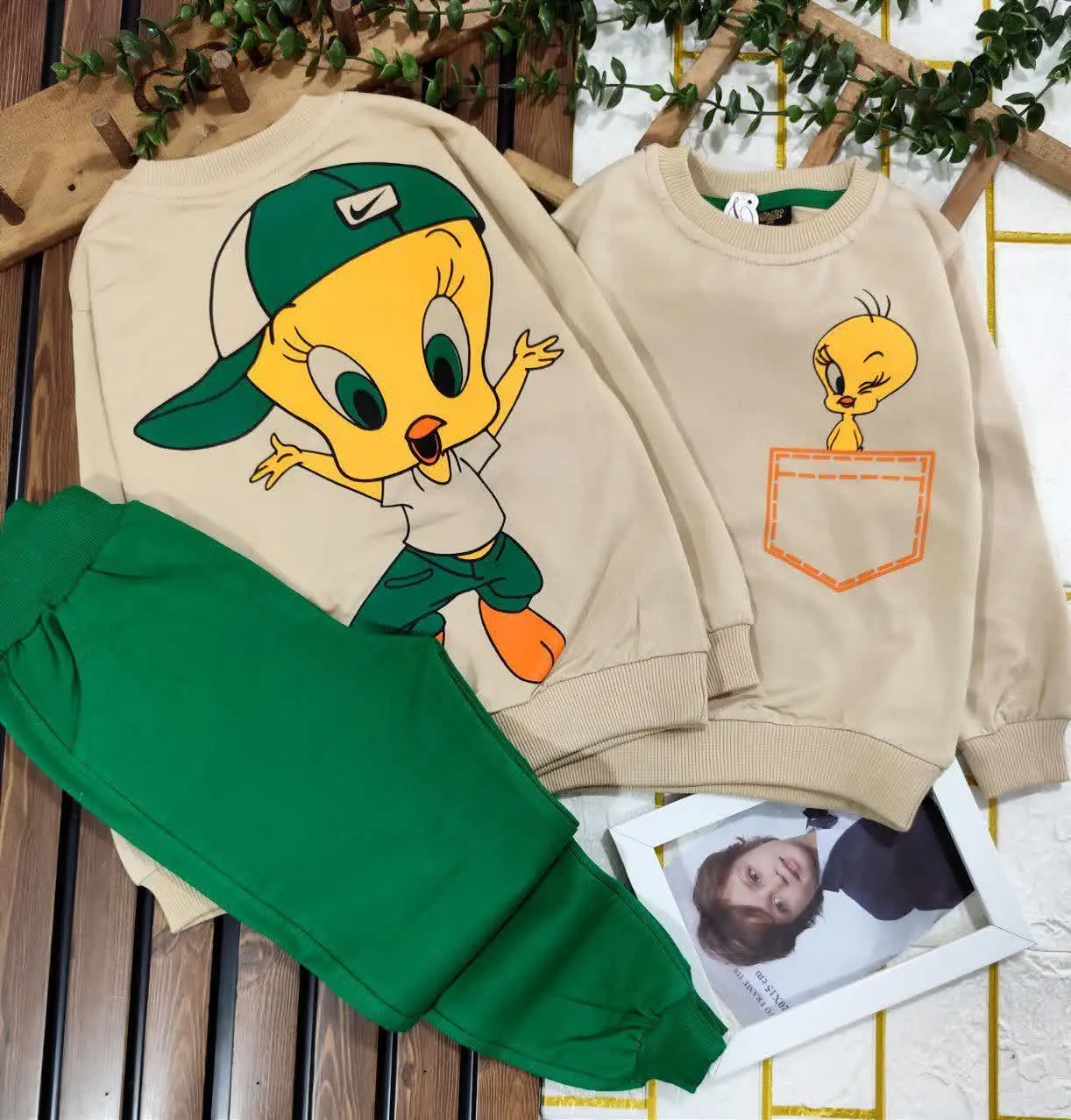 👗👗من اومدم با ست جذاب توییتی آستین بلند
