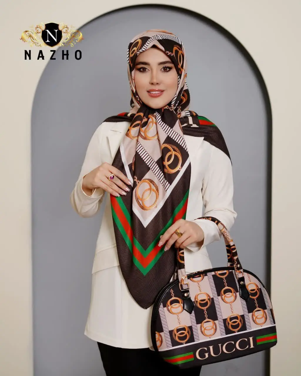 ست کیف و روسری نخی
