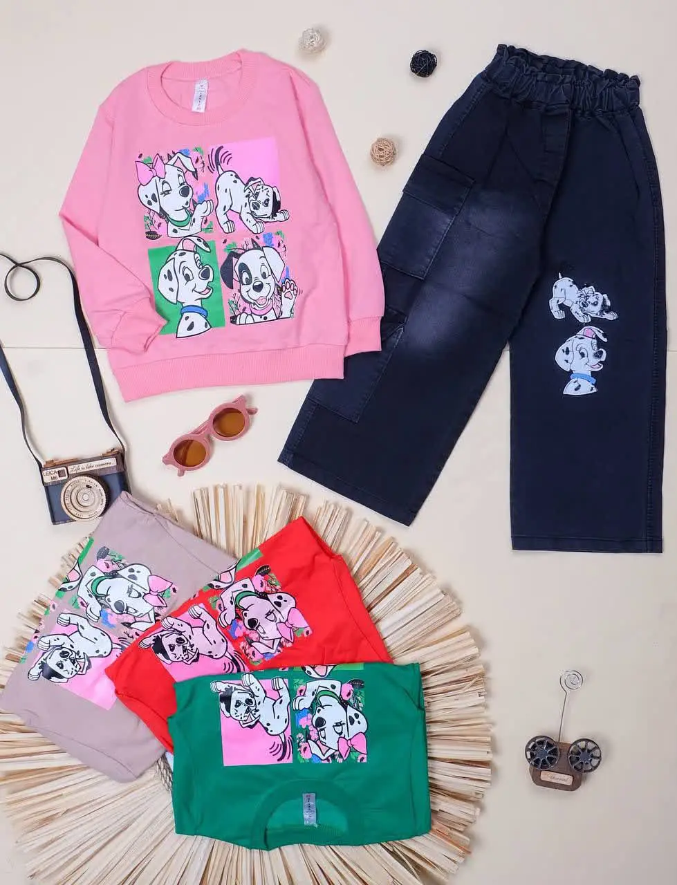 👕نام#بلوز شلوار لی زغالی دخترانه 
