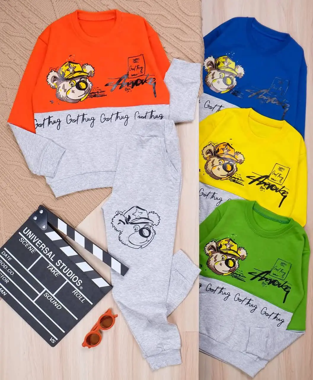 👫بلوز و شلوار ترکیبی خرس کلاهدار 👫
