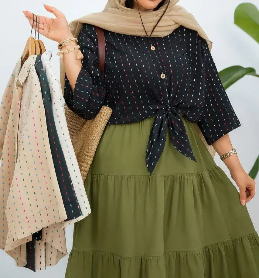 شومیز مانتویی گره ای روشنک