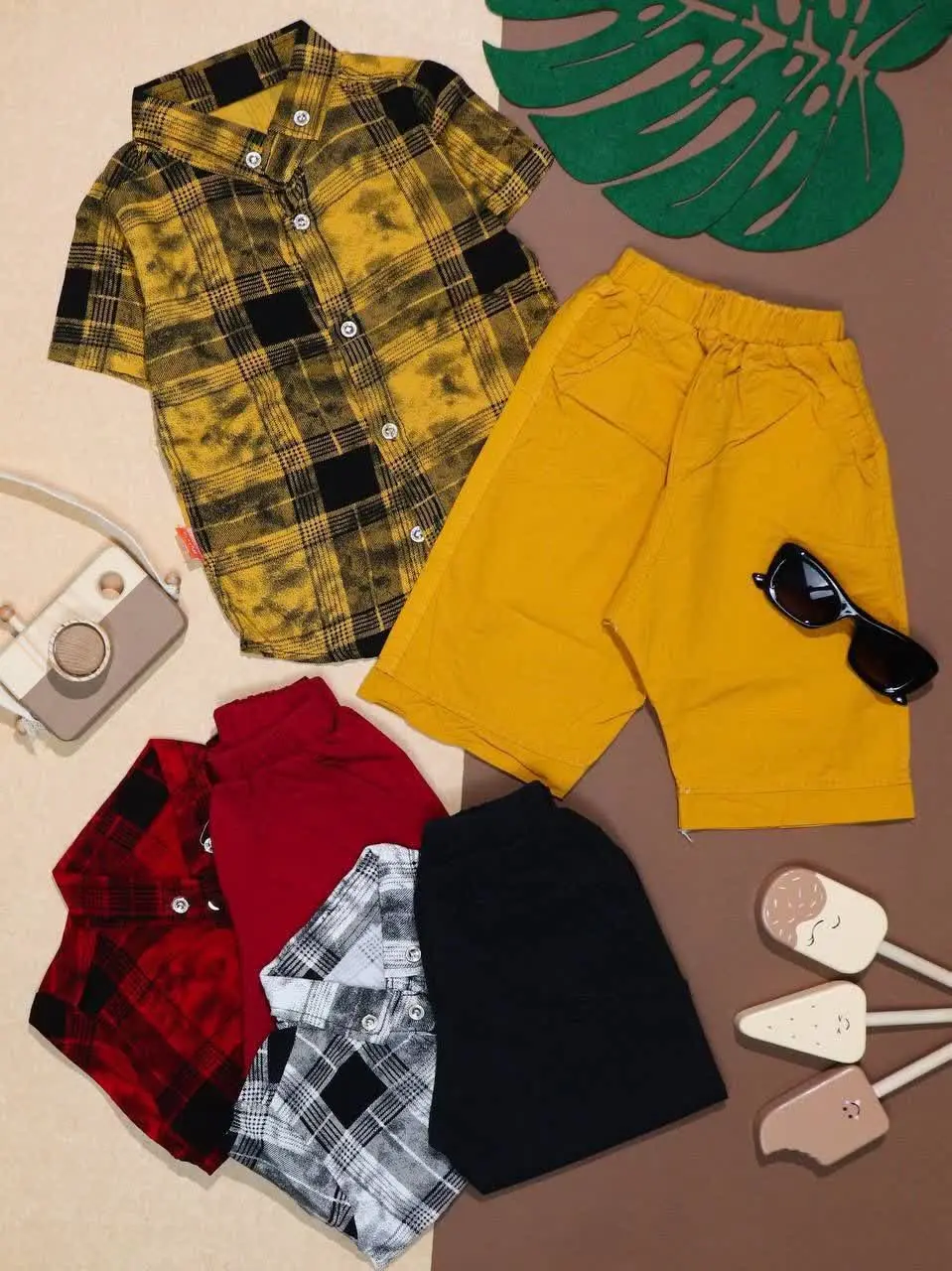 💬پیراهن شلوارک چهار خانه🍭
