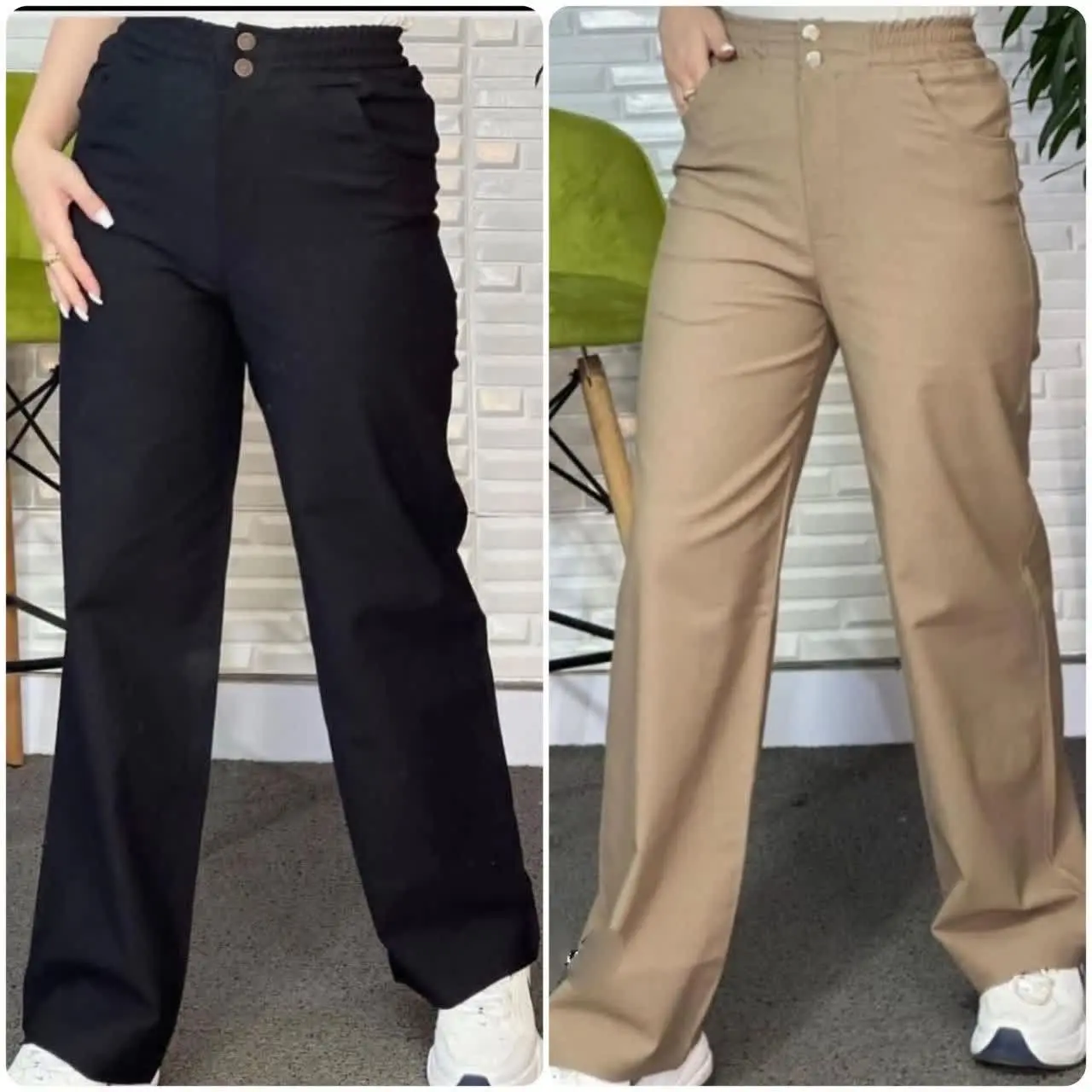 🌸 نام: شلوار نیم بگ کتان رنگی
