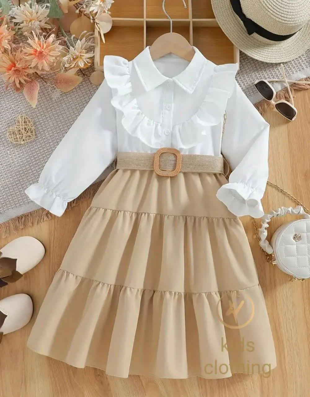 ست شومیز و دامن و کمربند