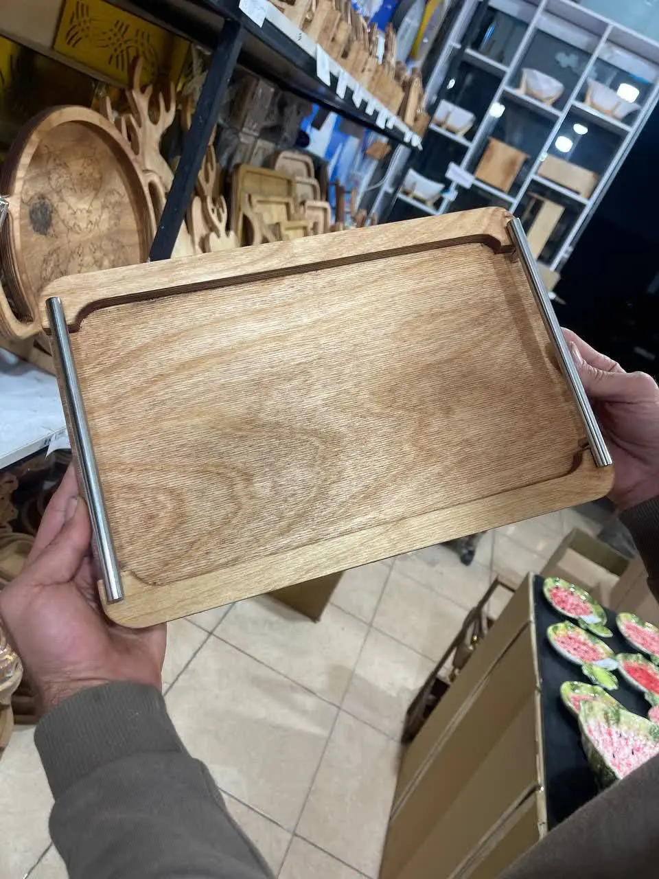 سینی دسته فلزی 
