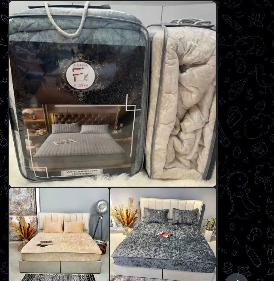 🌸#کاور تشک مخمل گشدار🌸
