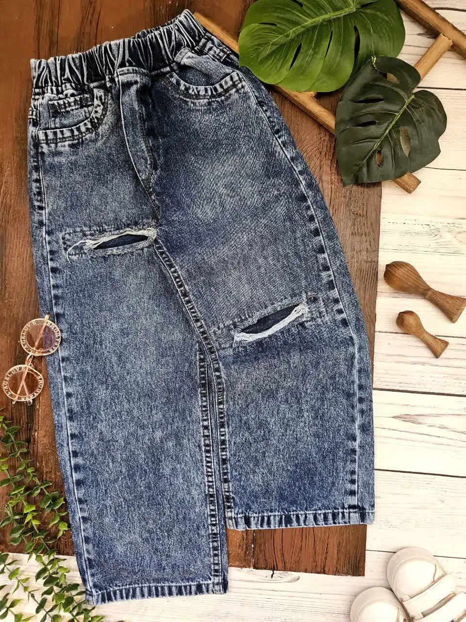 شلوار بگ دخترانه زاپدار
