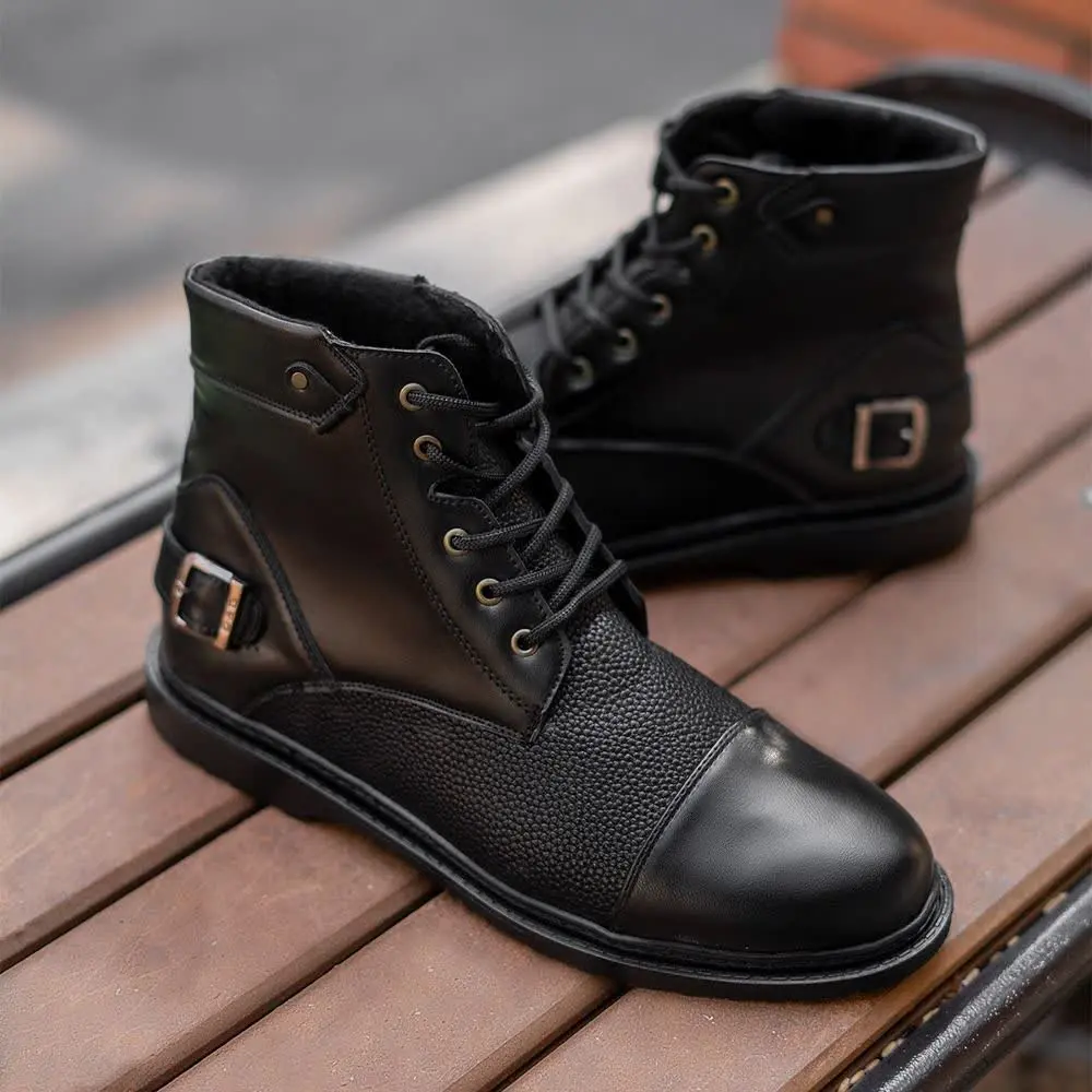 🏆نیم بوت مردانه مشکی مدل Farnod
