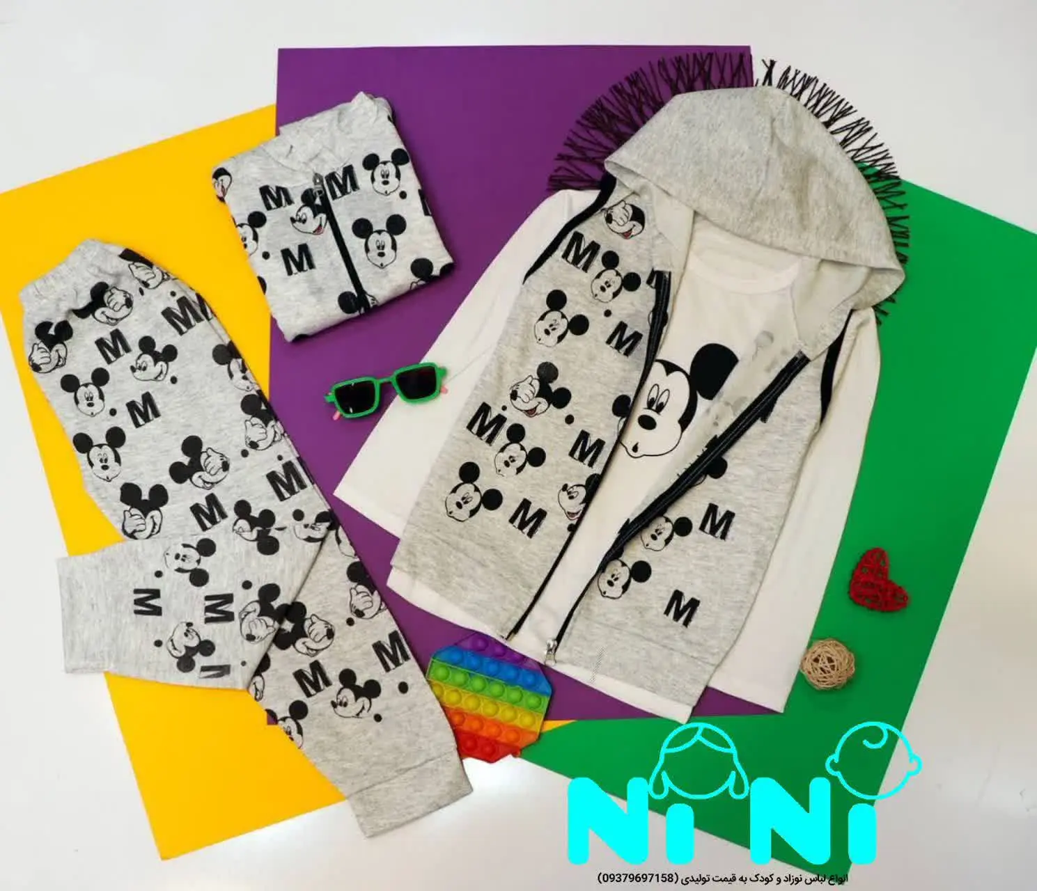 🧶سه تیکه طرح میکی اعلا
