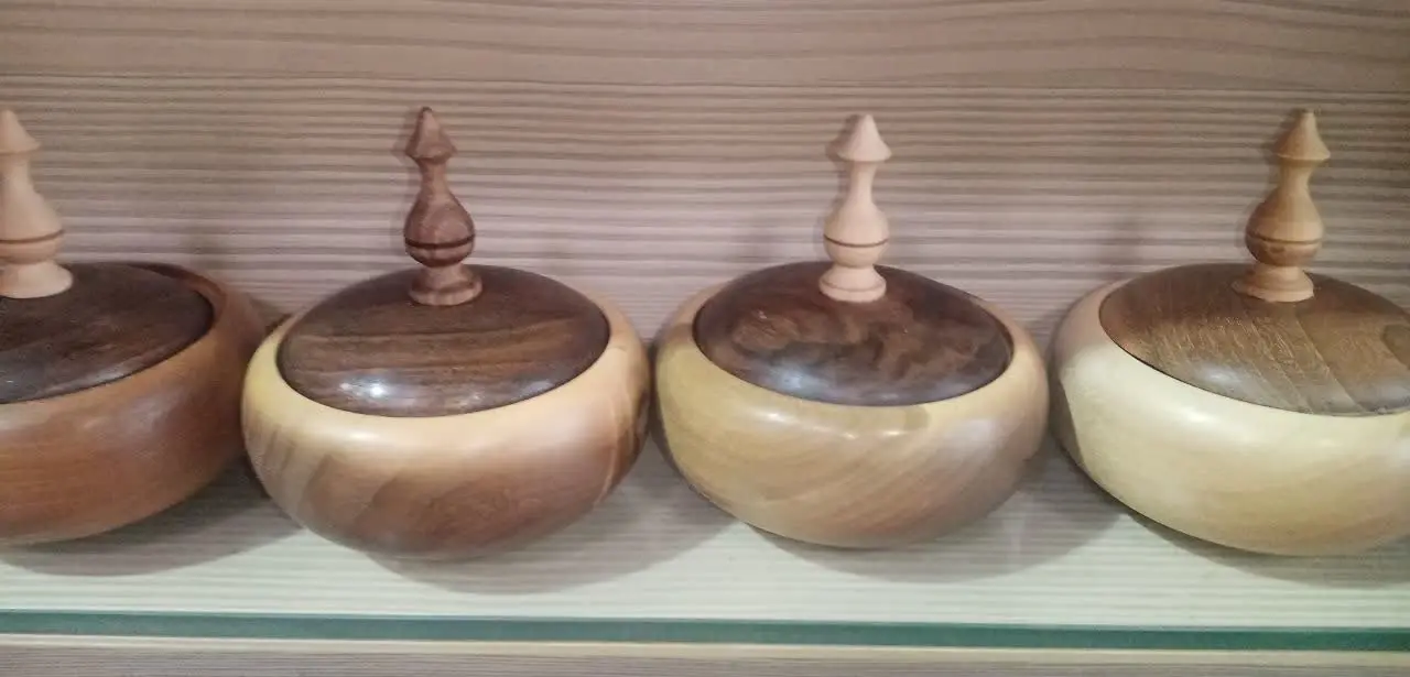 قندان چوبی کهور و گردو
