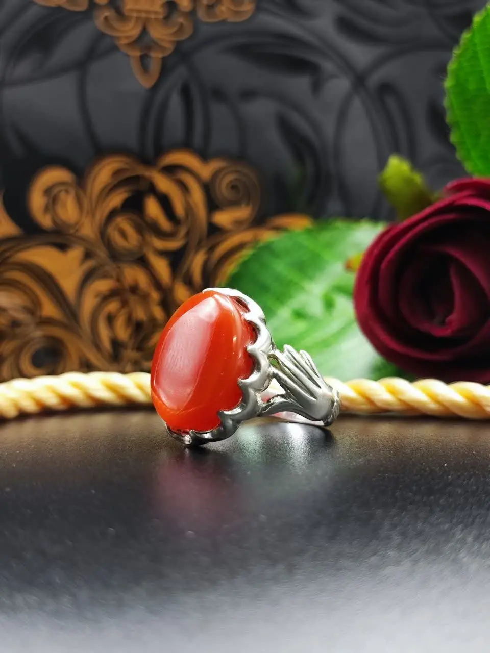 #انگشتر_مردانه_عقیق_پرتقالی

