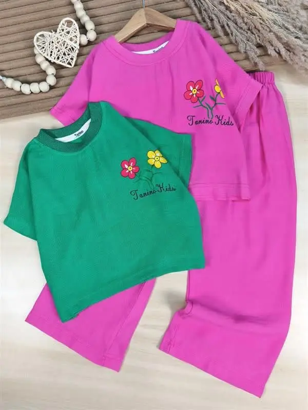 🌸 کراپ شلوار دو گل رنگی 🌸