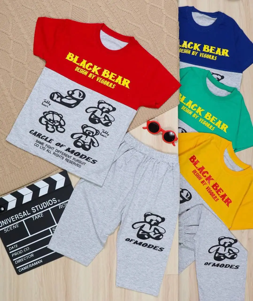 👫تیشرت و شلوارک ترکیبی تدی BLACK BEAR👫
