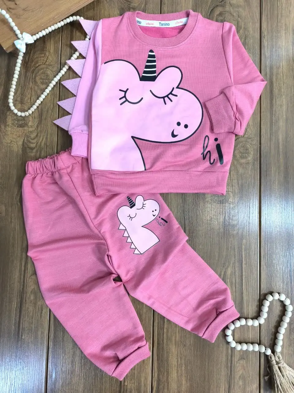 بلوز شلوار دایناسور صورتی💖
