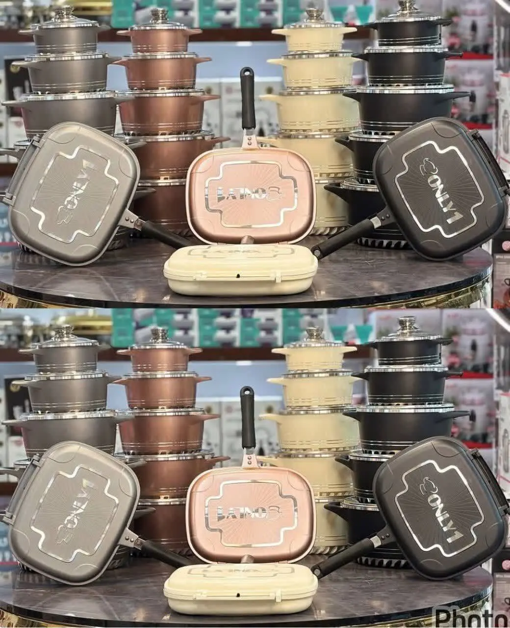 📌سرویس قابلمه چدن داخل گرانیت ۱۷ پارچه onlyon 😍👆
