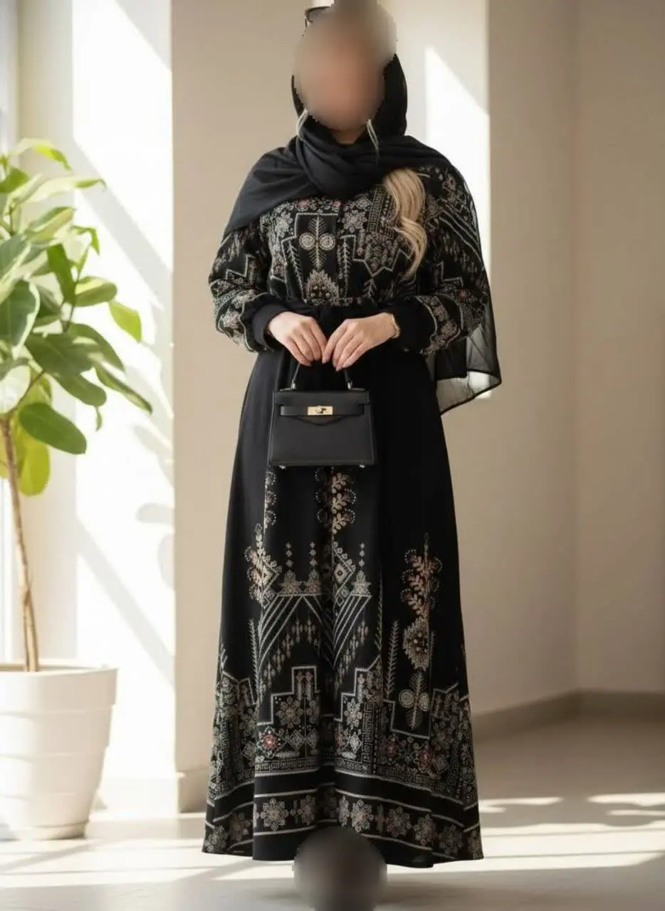 پیراهن سنتی یقه چین دار