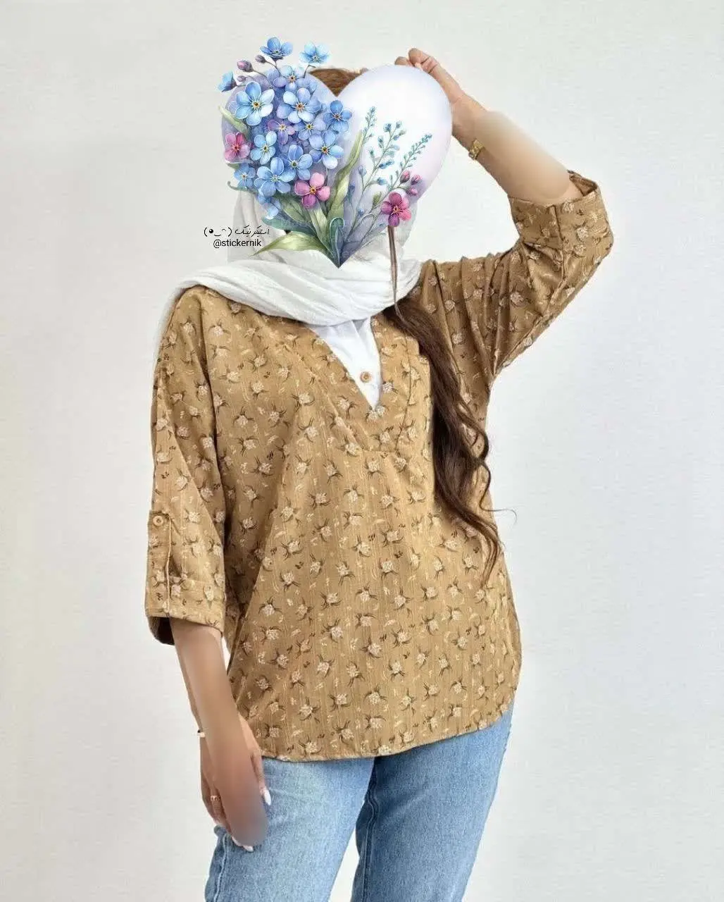 شومیز جلو بسته گل گچی