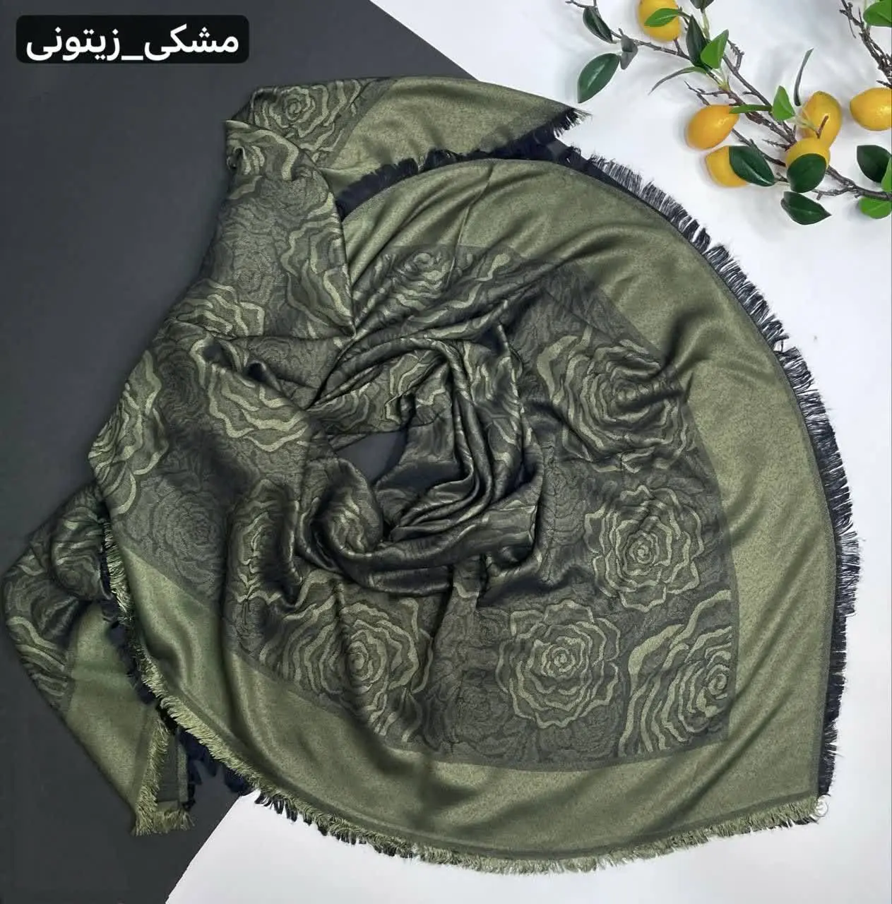 روسری گل سرخی دو رو