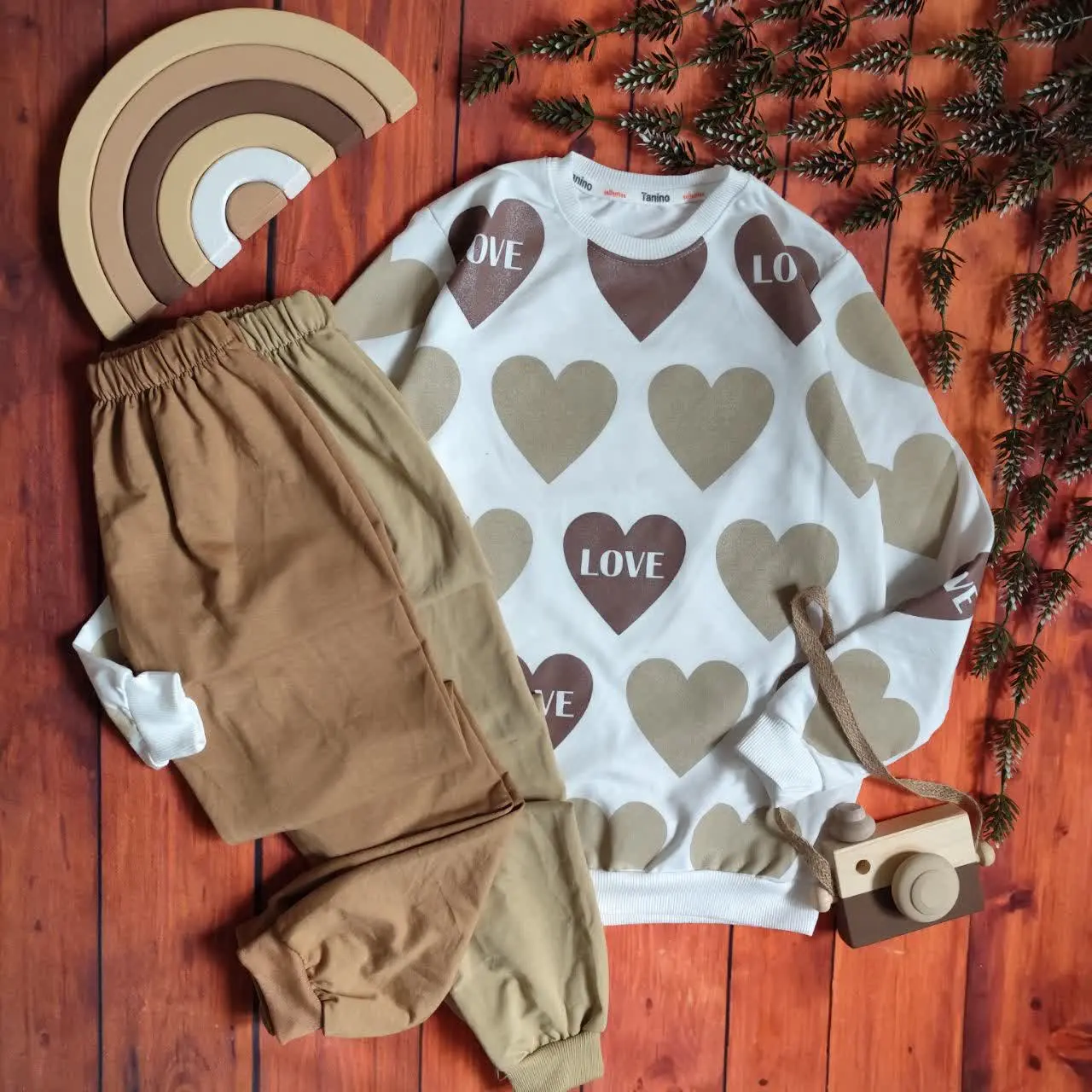 😍ست بلوز و شلوار دخترانه طر...