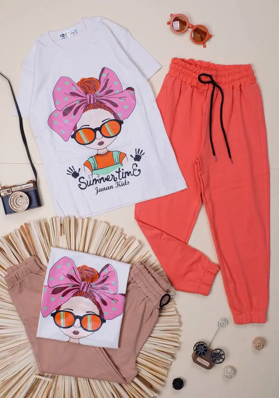 👕نام: #تیشرت شلوار پنبه دخترانه 
