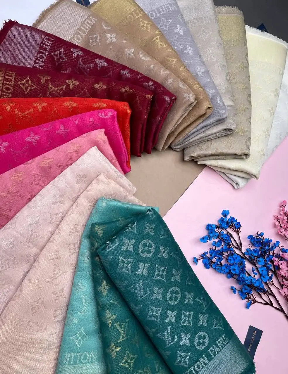 ☘ روسری از جنس نخی کشمیر لم...