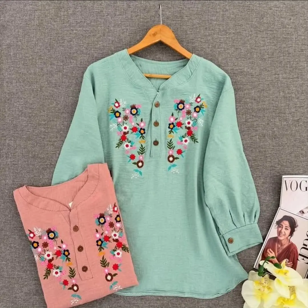 شومیز گلدوزی شکوفه