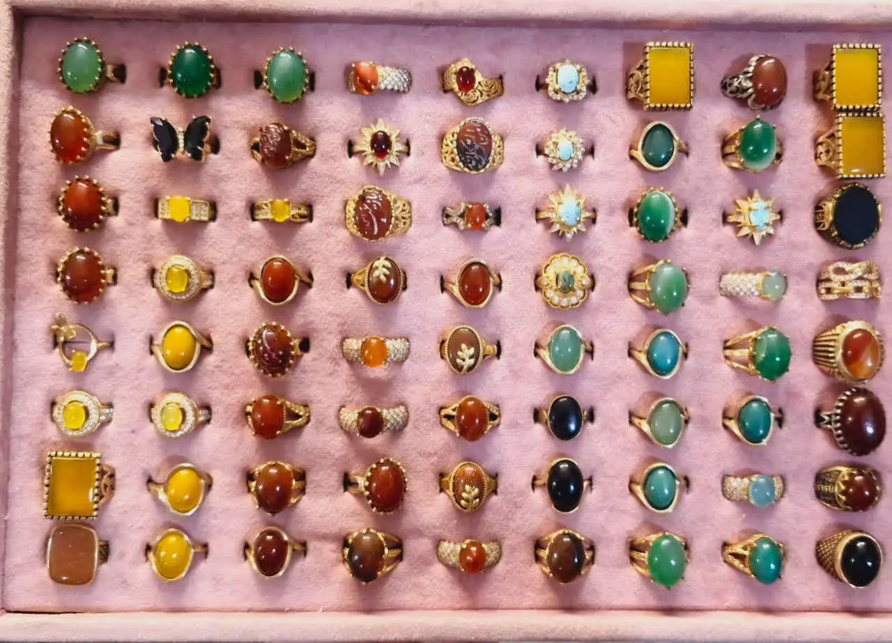 موجودی انگشتر عقیق و فیروزه 
