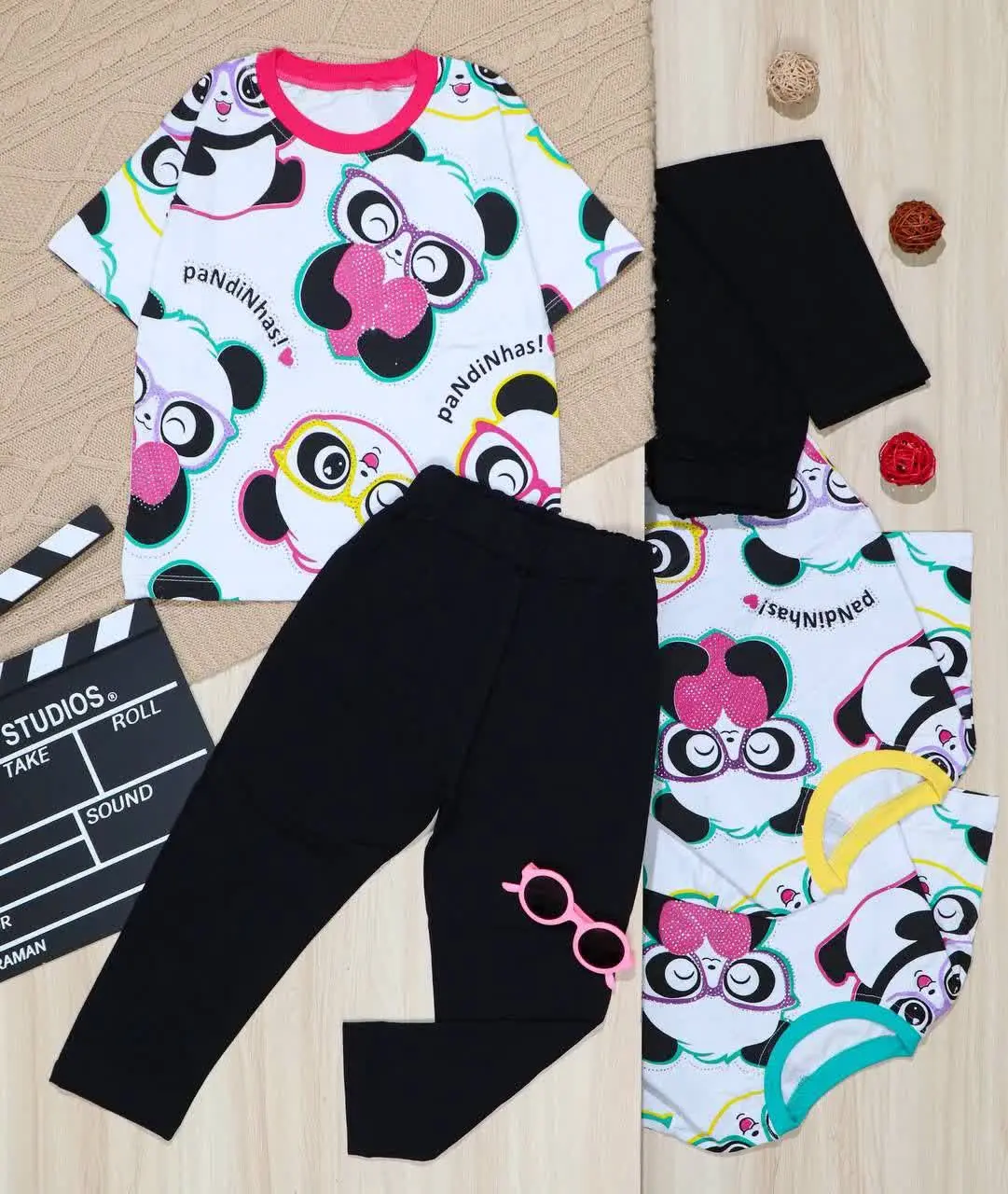 👫تیشرت و شلوارک تمام چاپ پاندا👫
