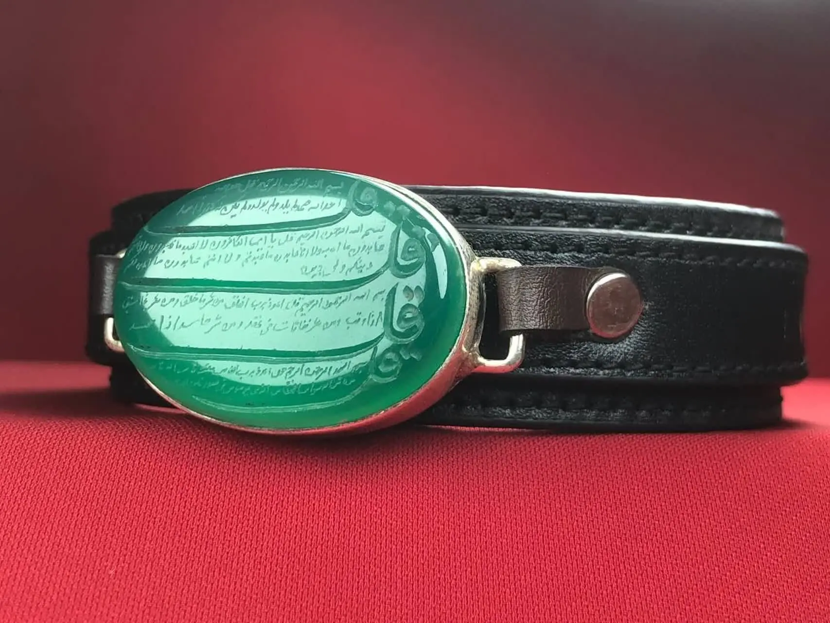 💎دستبند عقیق سبز معدنی خوشرنگ