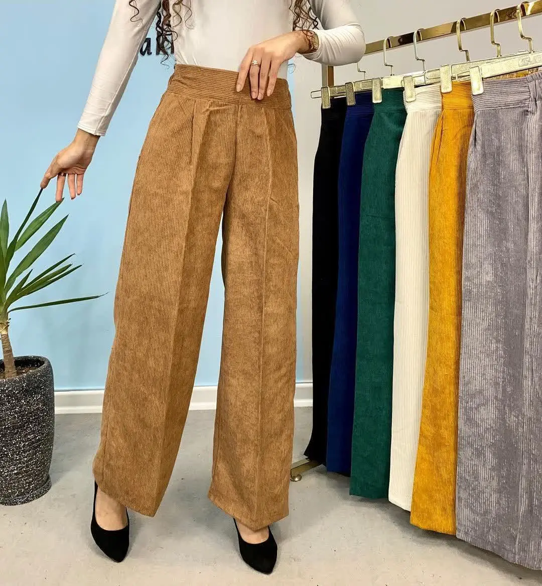 نام: شلوار بگ مخمل کبریتی 
