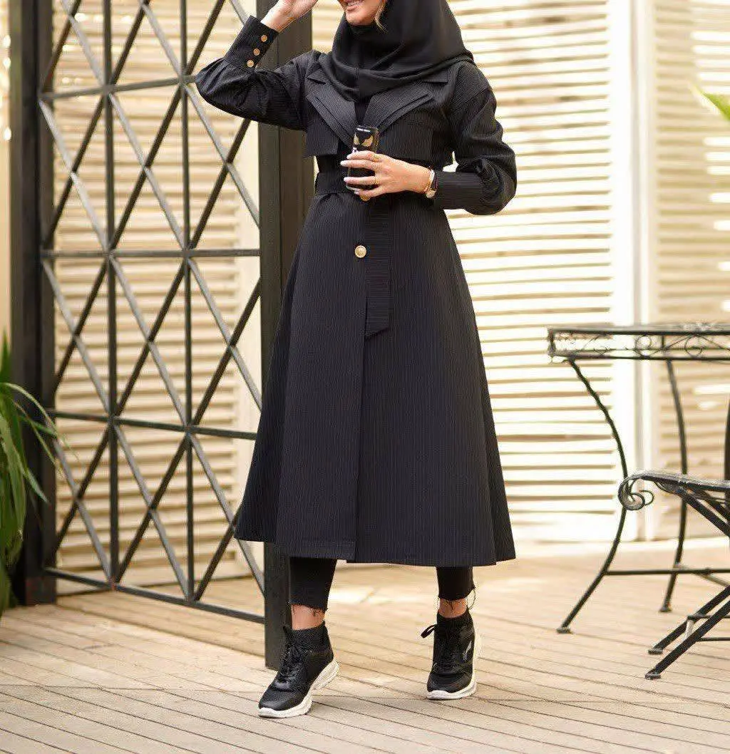 🔶مانتو بلند دو یقه - آستین مچی