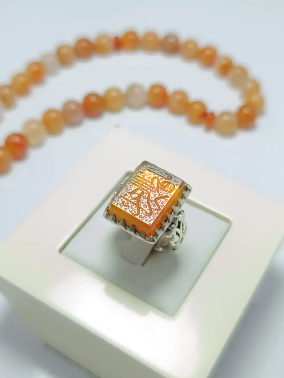 انگشتر نقره مردانه مربعی