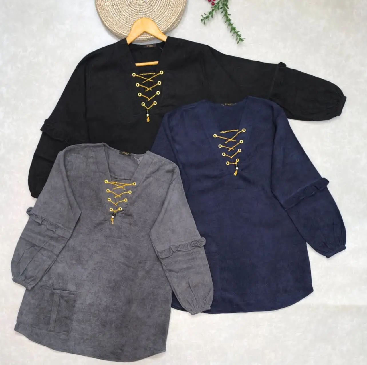 ✅شومیز یقه زنجیری،