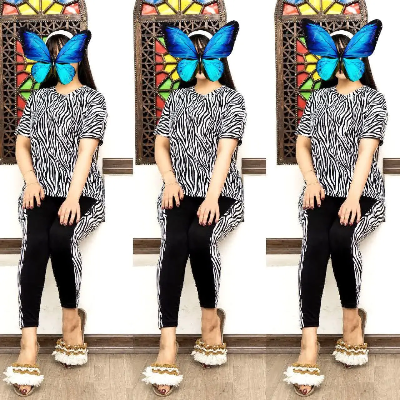 نام: تیشرت ساپورت قواره دار گورخری
