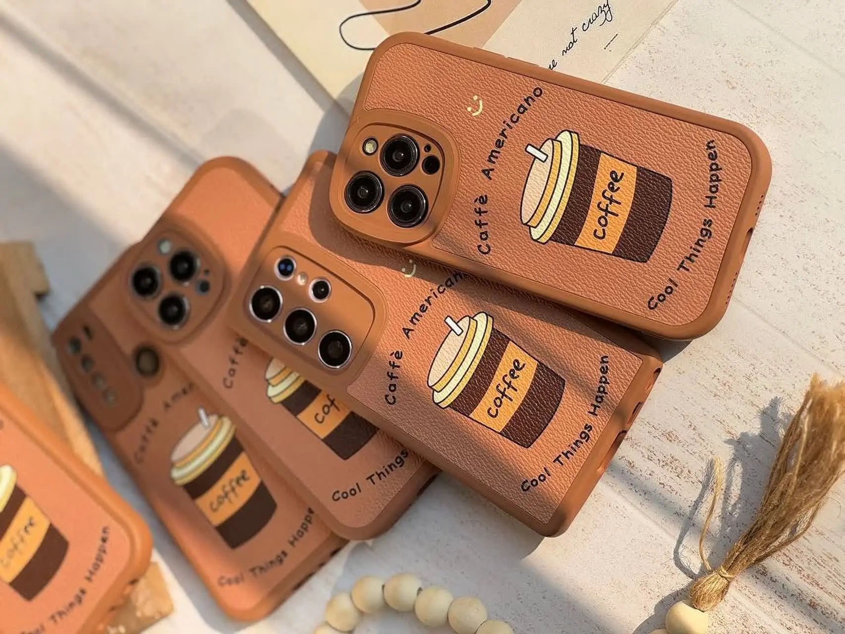 📱مدل قاب: قاب کافی طرح چرم کیفیت عالی مخصوص انواع #سامسونگ #شیائومی و #آیفون 
