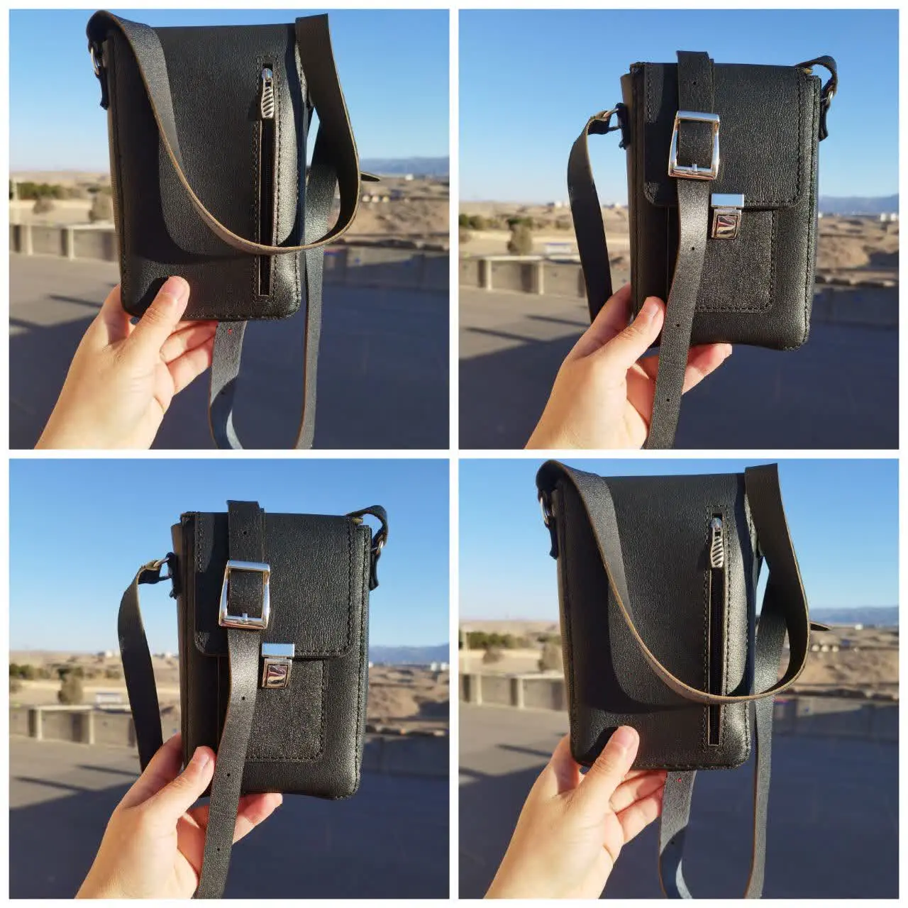 کیف دوشی چرم طبیعی دست دوز