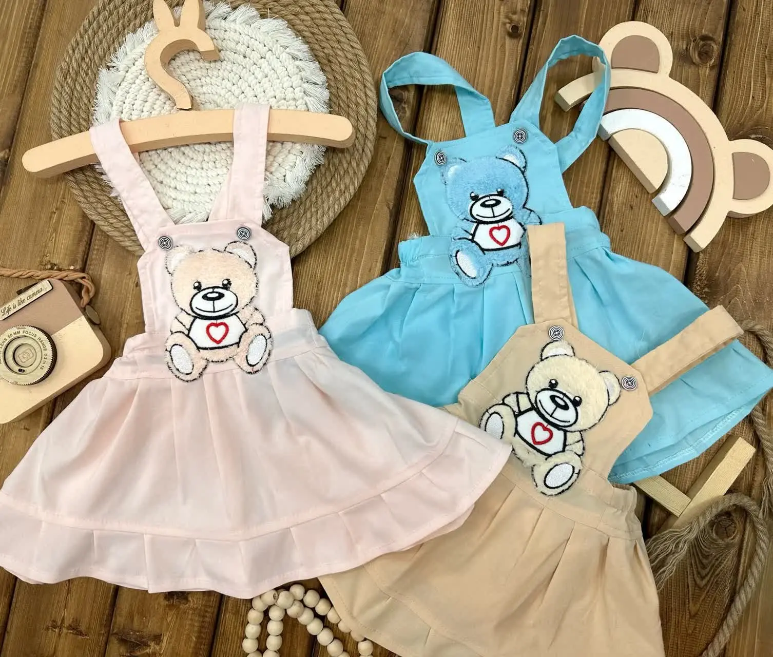 👫سارافون دخترانه کتان عروسکی✅
