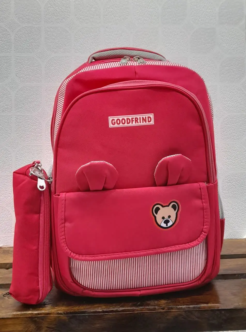 🎒 کوله مدرسه‌ای خرسی + جامدادی 🐻✏️
