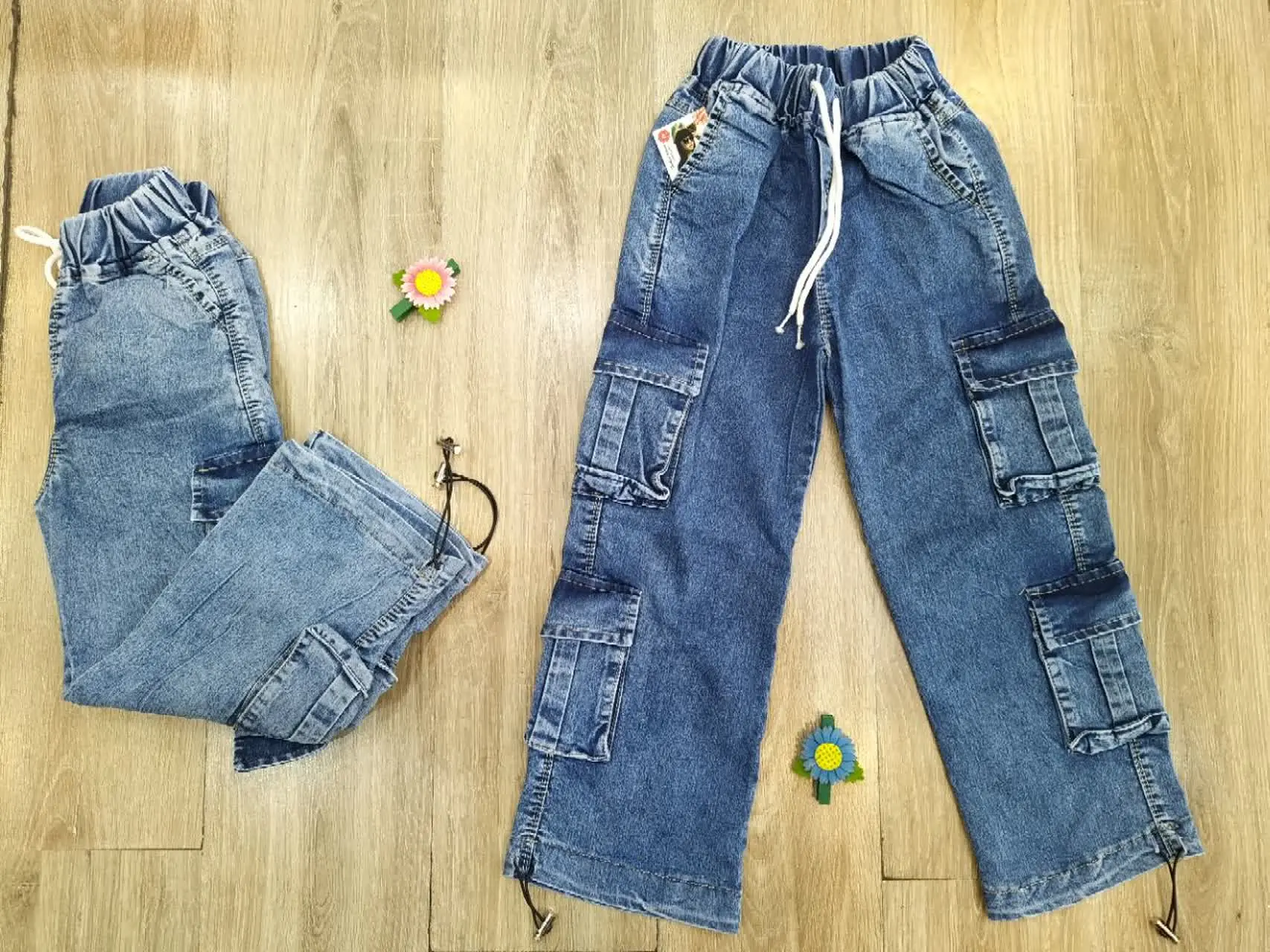 🌼شلوار لی کارگو شیک و لاکچری واسه دختر پسرای گلمون🌼
