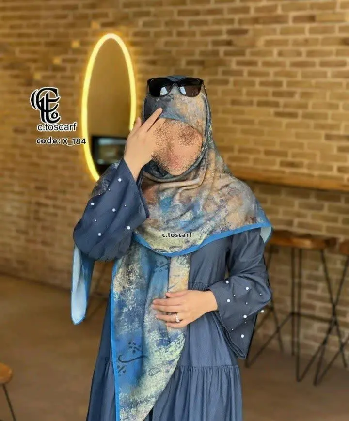 💛روسری طرح پتینه آبی💙
