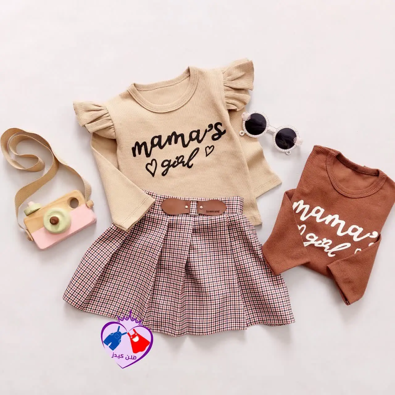 بلوز دامن چهارخونه mama
