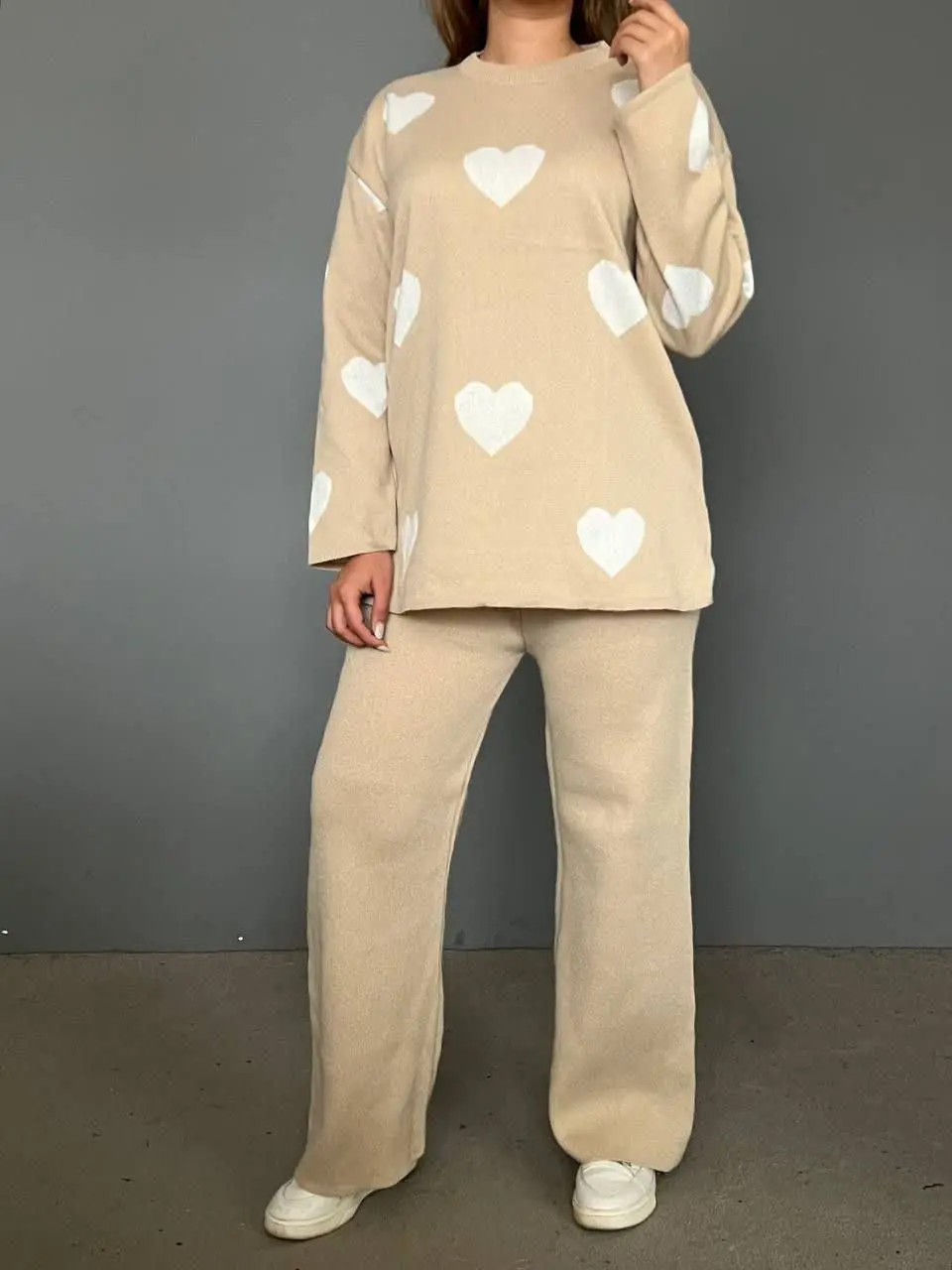 👚 نام: ست بافت طرح قلب
