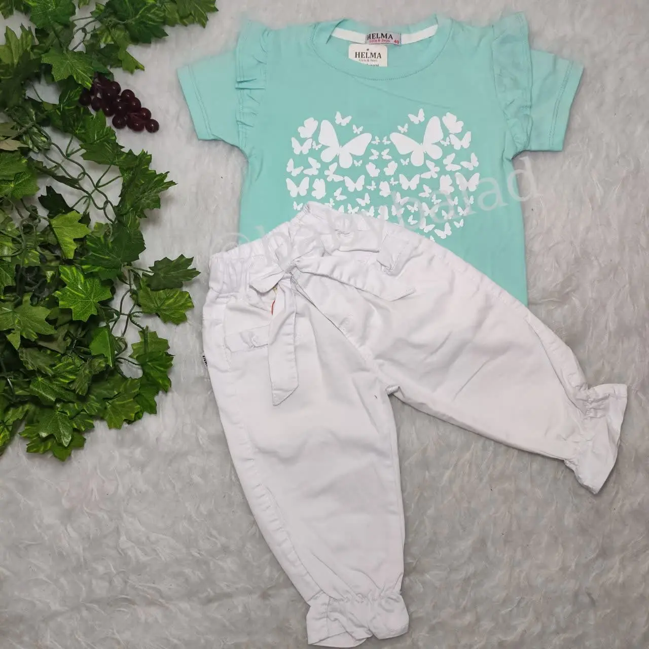 تیشرت دخترانه قلب پروانه🤍🦋🤍
