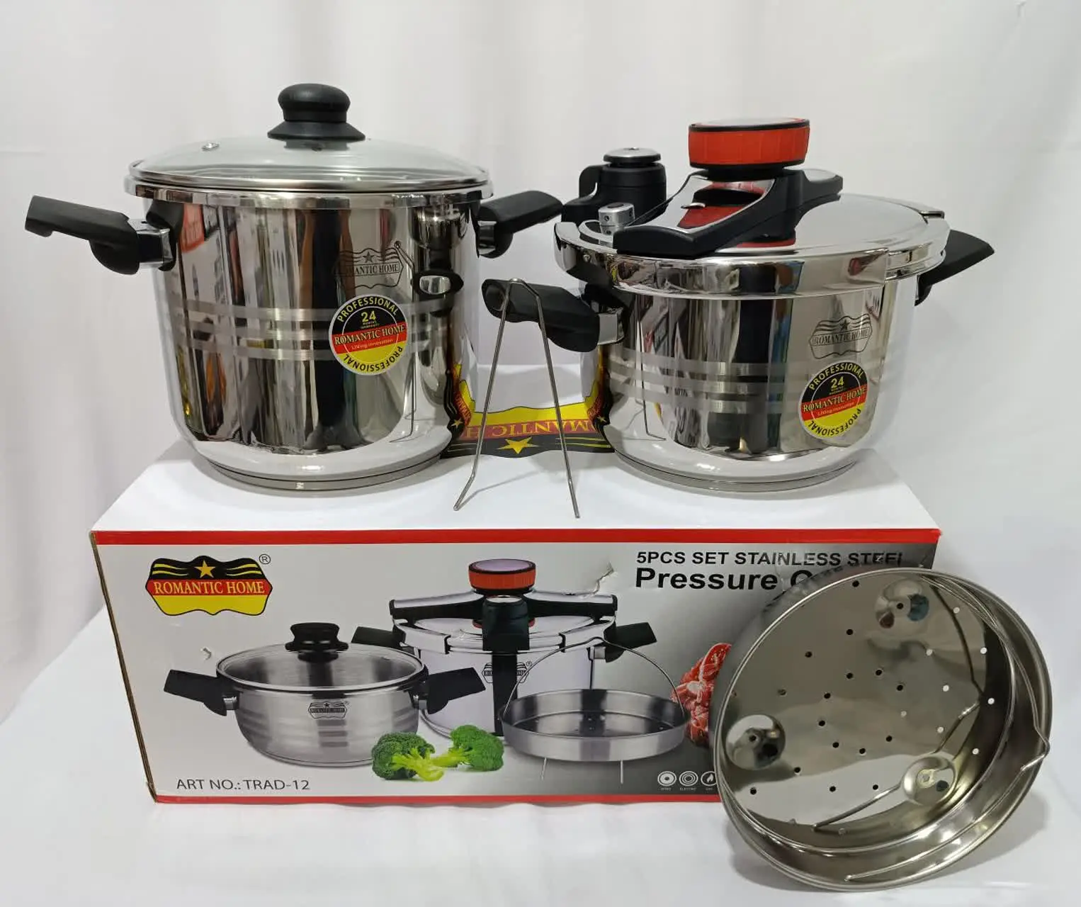 زودپز استیل ۲ قلو رمانتیک trad-۱۲
